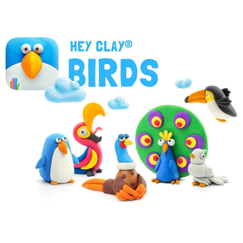 Hey Clay - Birds Modelling Air Dry Clay Kit - 15pcs