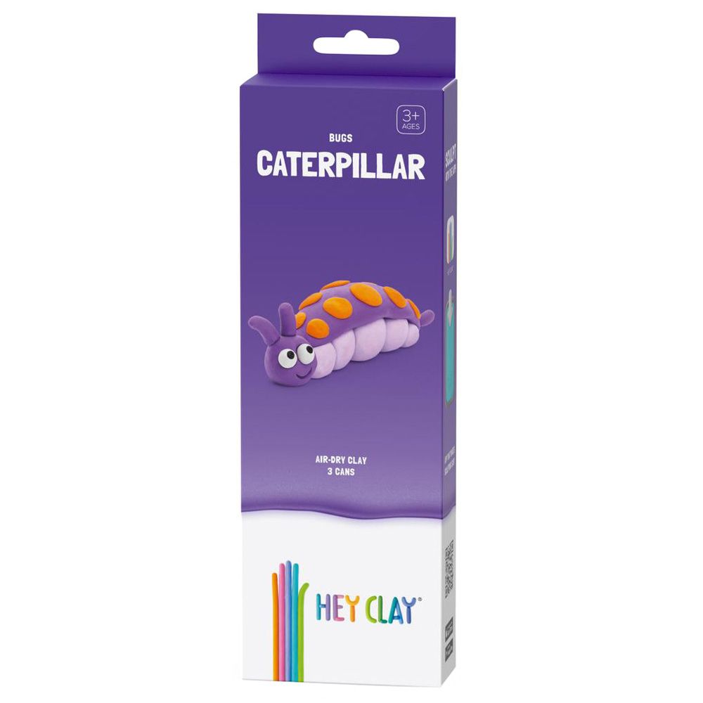 Hey Clay - DIY Caterpillar Plastic Modelling Air Dry Clay Kit - 3pcs