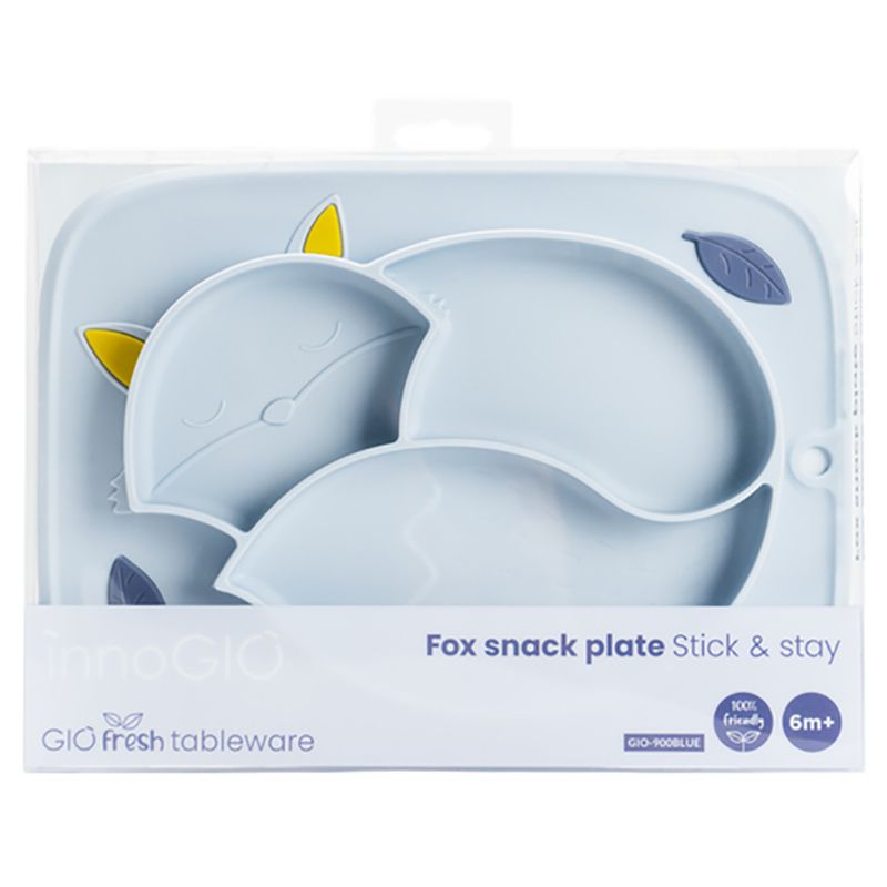 Innogio - Gio Fox Plate For Baby - Blue