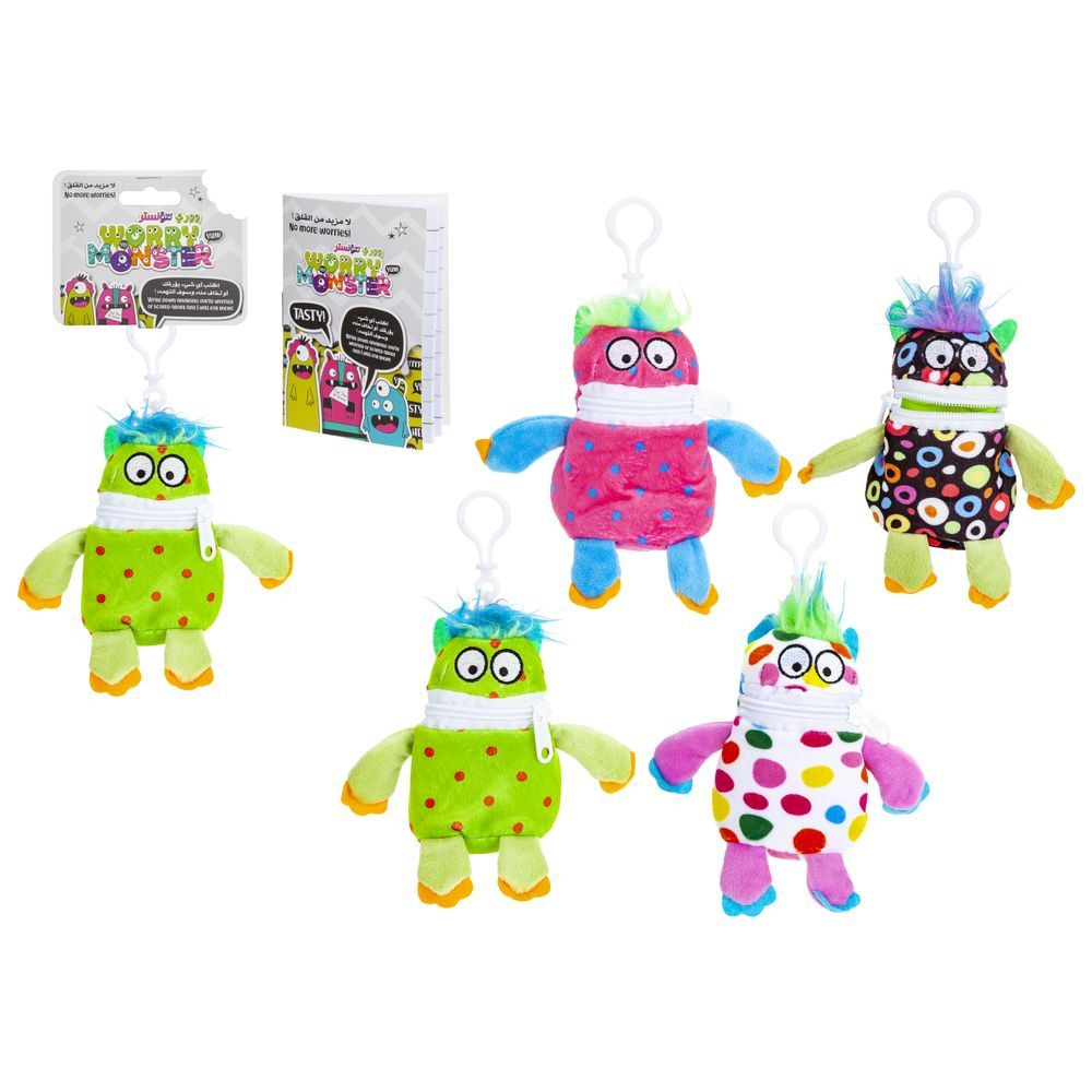 Worry Monster - Little Soft Toy W/ Clip On 5.5-inch - Assorted 1pc