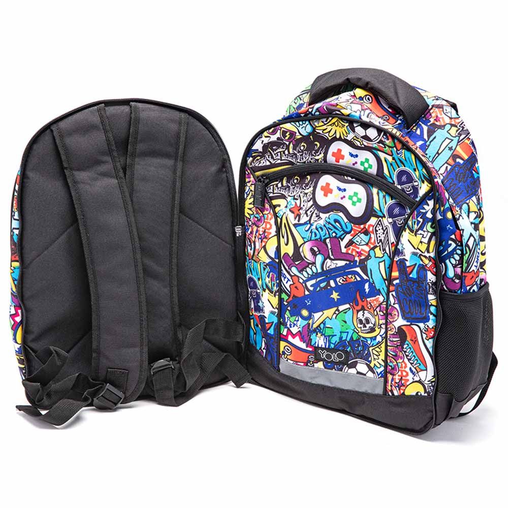 Yolo - 2-In-1 School Backpack - Graffiti - 17-Inch