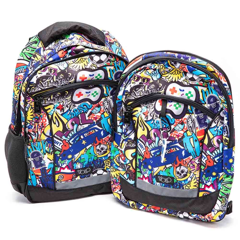 Yolo - 2-In-1 School Backpack - Graffiti - 17-Inch