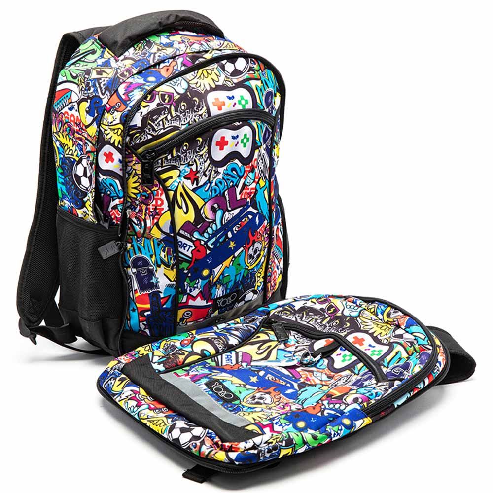 Yolo - 2-In-1 School Backpack - Graffiti - 17-Inch