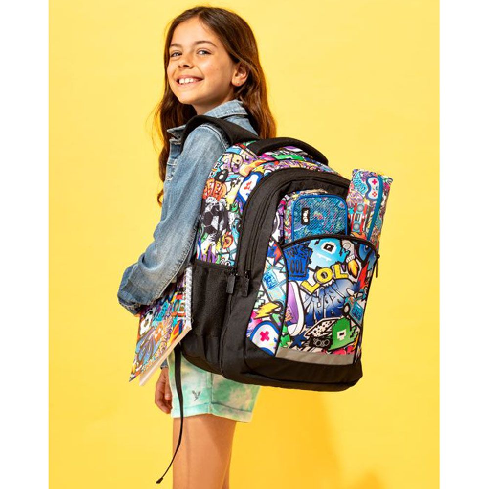 Yolo - 2-In-1 School Backpack - Graffiti - 17-Inch