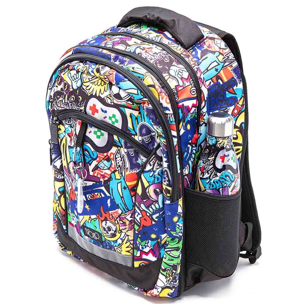 Yolo - 2-In-1 School Backpack - Graffiti - 17-Inch