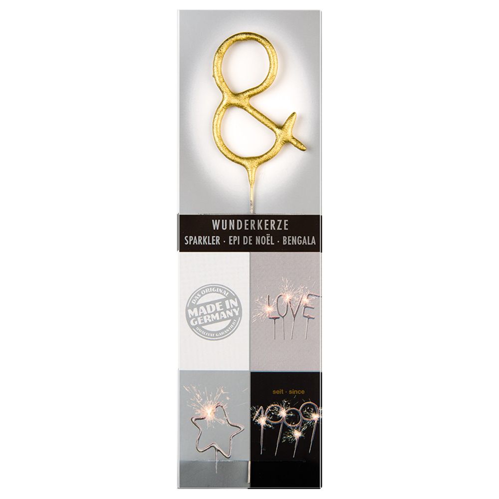 Wondercandle - Sparkler Candle & Sign - Gold