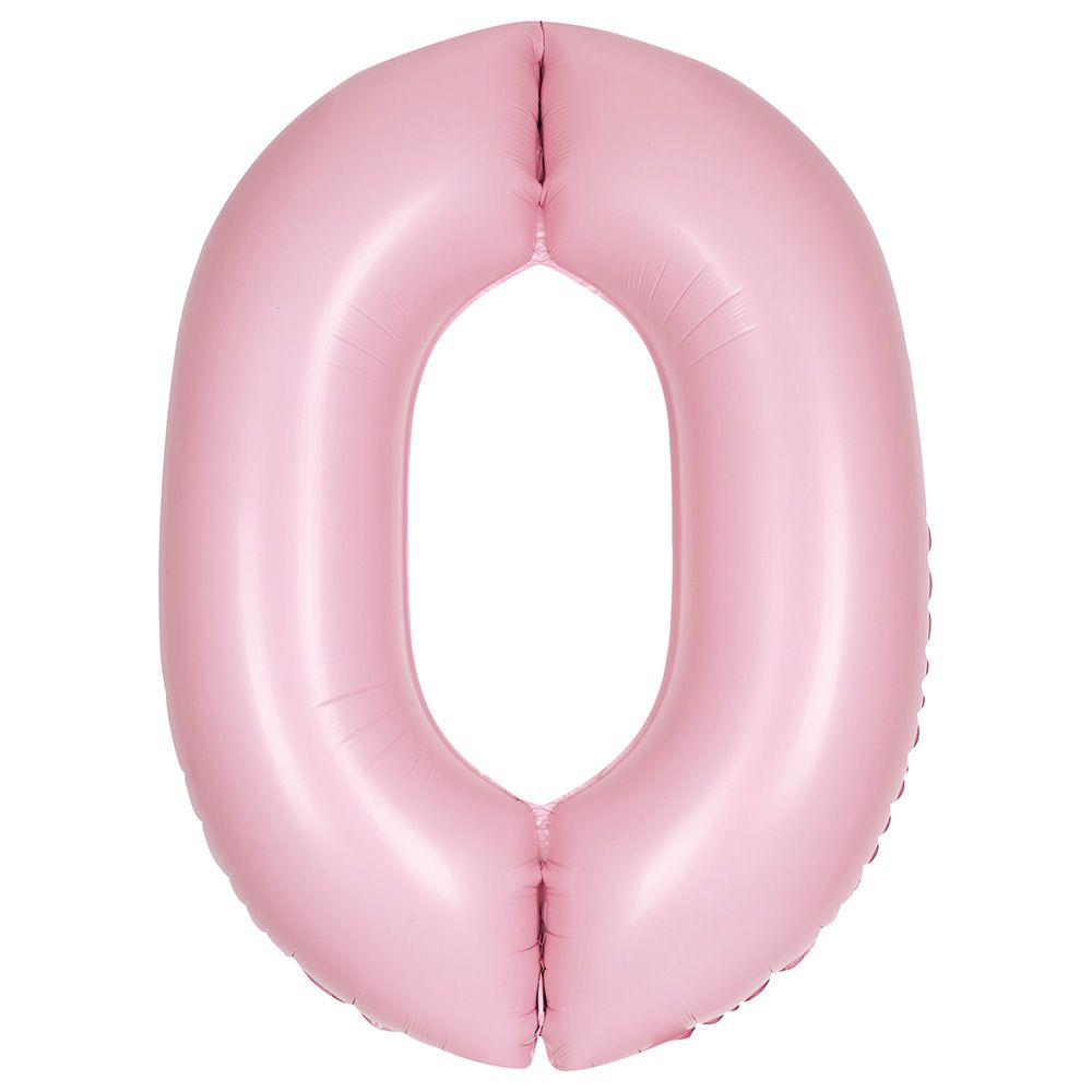 Unique - 34-inch Number "0" Foil Balloon - Matte Pink