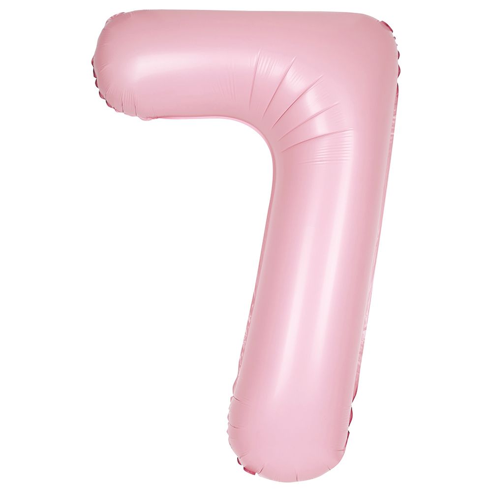 Unique - 34-inch Number "7" Foil Balloon - Matte Pink