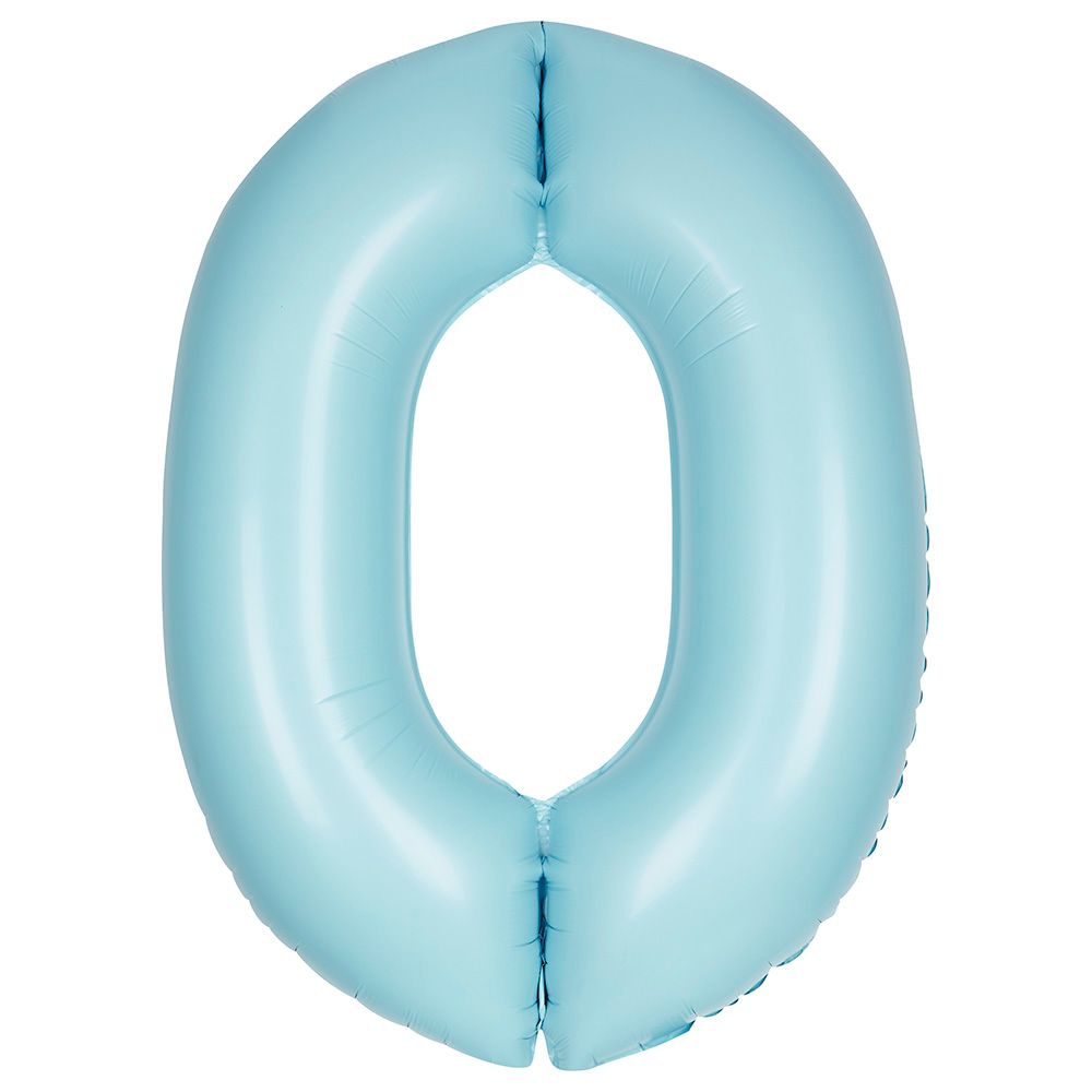 Unique - 34-inch Number "0" Foil Balloon - Matte Blue