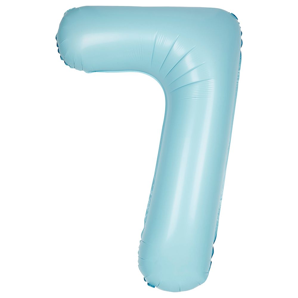 Unique - 34-inch Number "7" Foil Balloon - Matte Blue