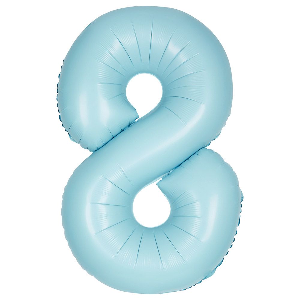 Unique - 34-inch Number "8" Foil Balloon - Matte Blue