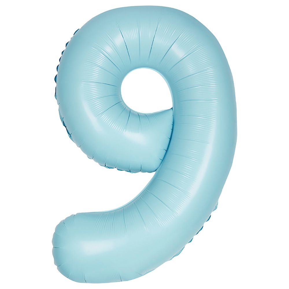 Unique - 34-inch Number "9" Foil Balloon - Matte Blue