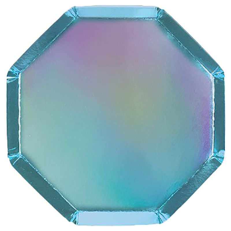 Meri Meri - Holographic Blue Side Plates - 8 Pcs