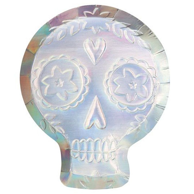 Meri Meri - Holographic Sugar Skull Plates 8pcs