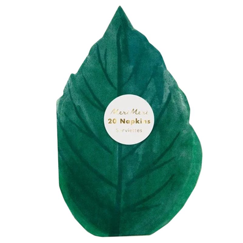 Meri Meri Rose Garden Leaf Napkins Green