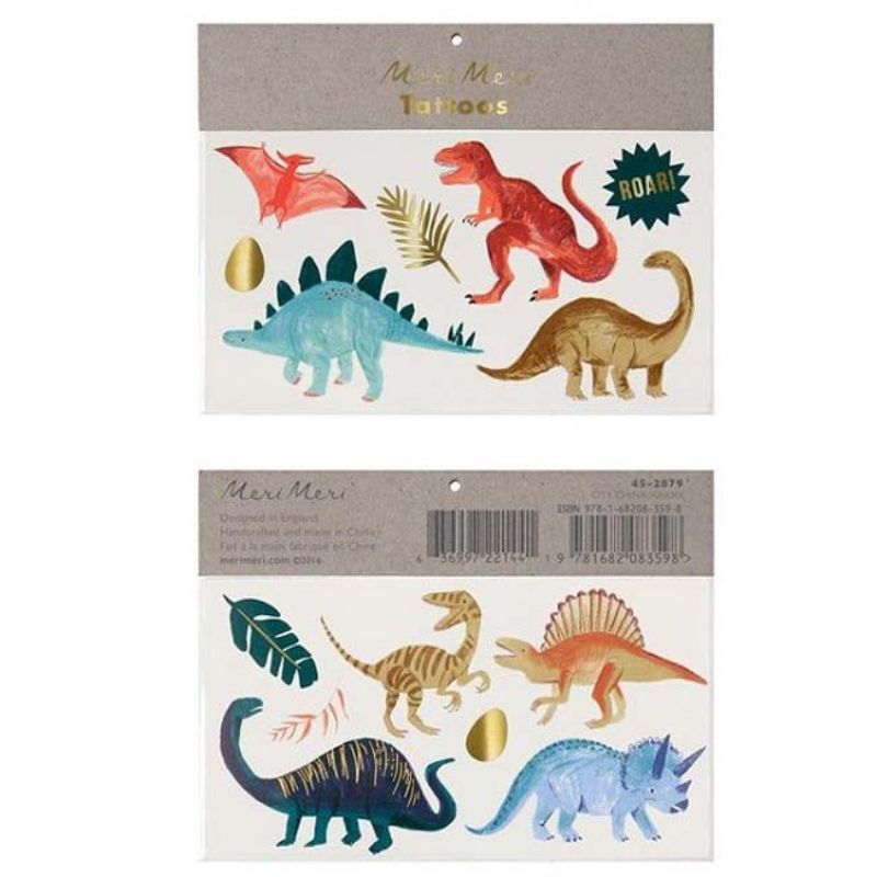 Meri Meri - Pack of 2 Sheets Dinosaur Kingdom Large Tattoos