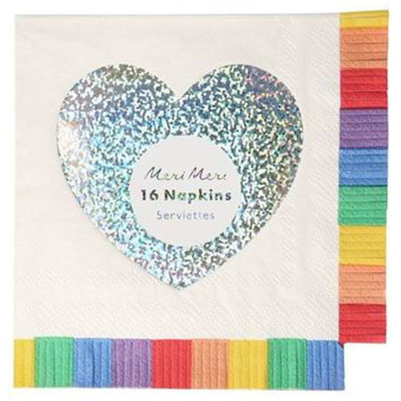 Meri Meri - Rainbow Fringe Small Napkins