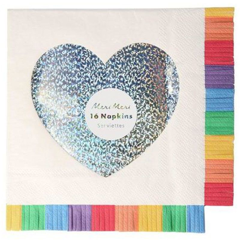 Meri Meri - Rainbow Fringe Large Napkins