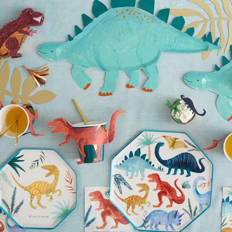 Meri Meri - Stegosaurus Platters - Green