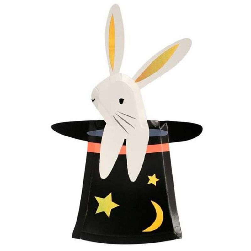 Meri Meri - Pack of 8 Bunny in Hat Shaped Plates