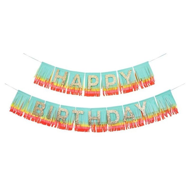 Meri Meri - Rainbow Happy Birthday Fringe Garland