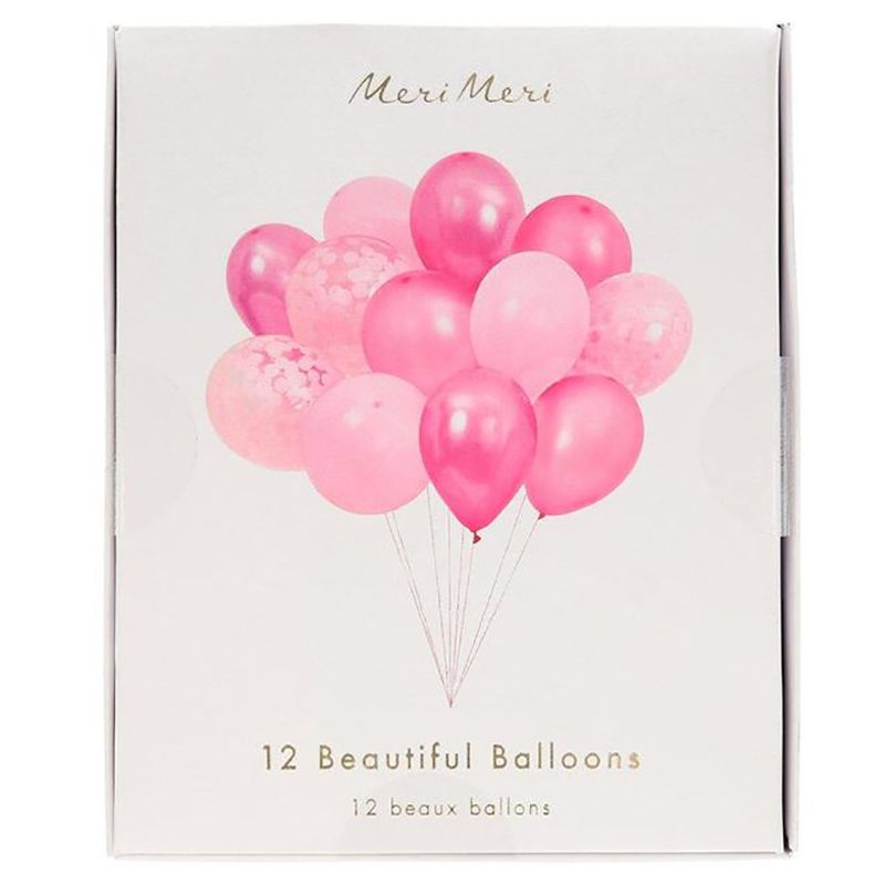 Meri Meri - Beautiful Balloons Pack of 12 - Pink