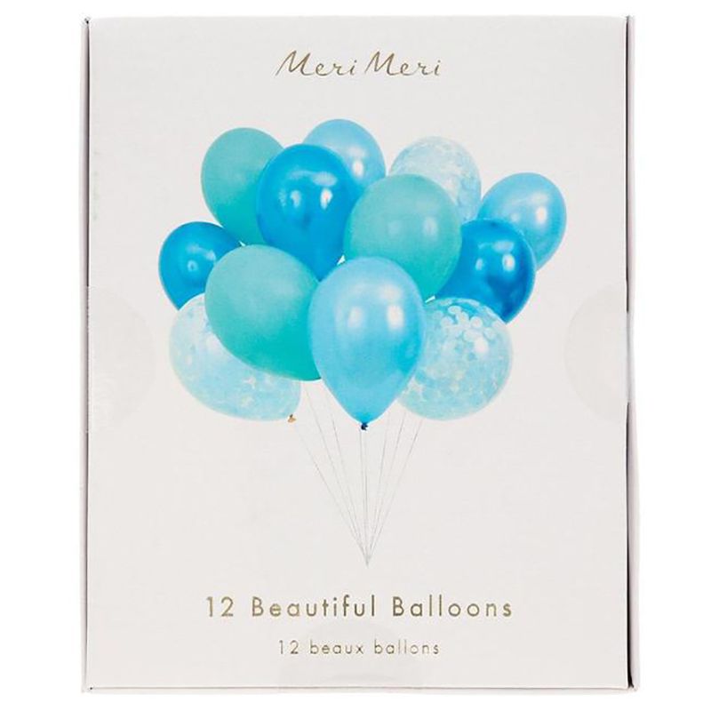 Meri Meri - Beautiful Balloons Pack of 12 - Blue