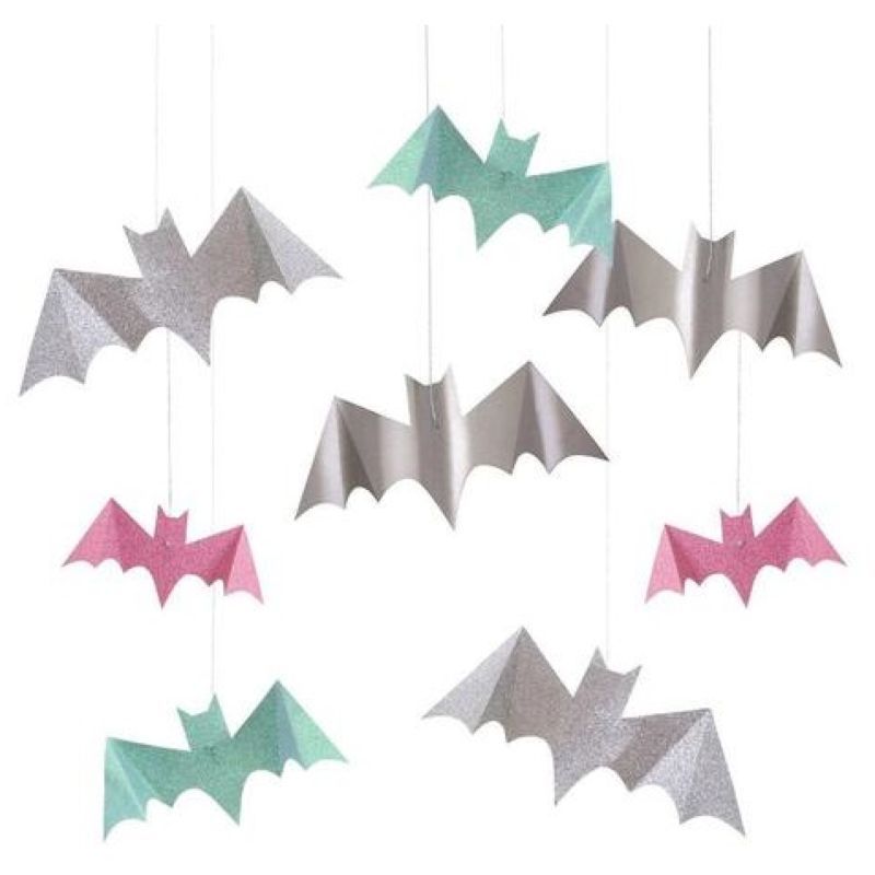 Meri Meri - Pastel Hanging Bats Pack of 8