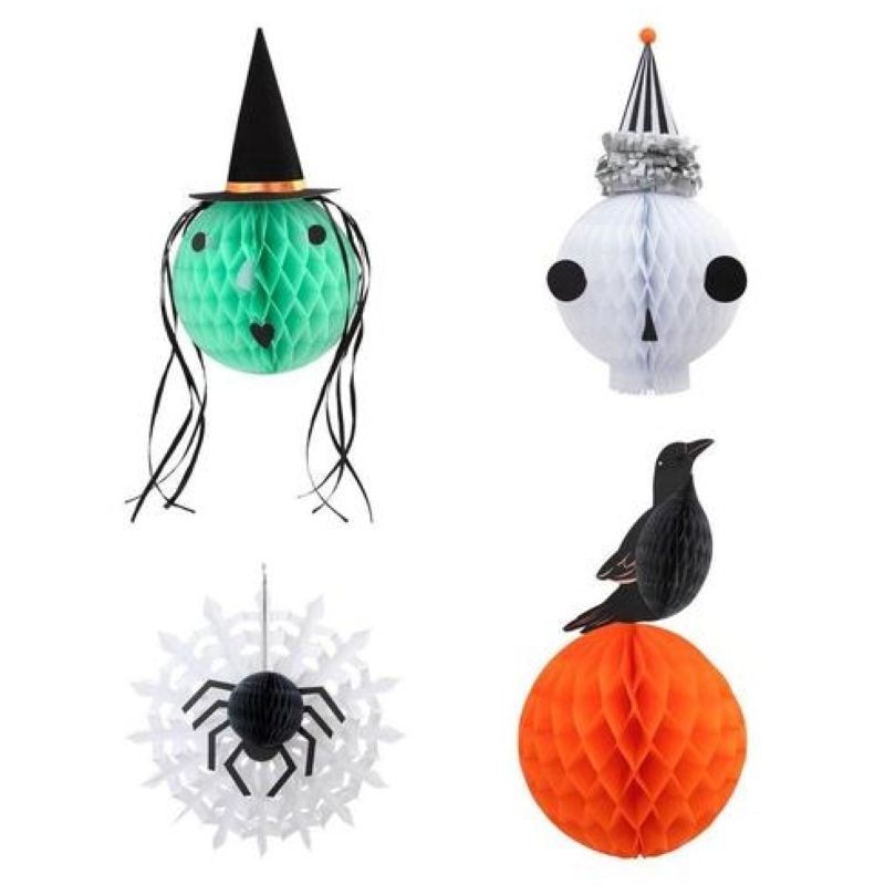 Meri Meri - Vintage Halloween Honeycomb Heads Pack of 4