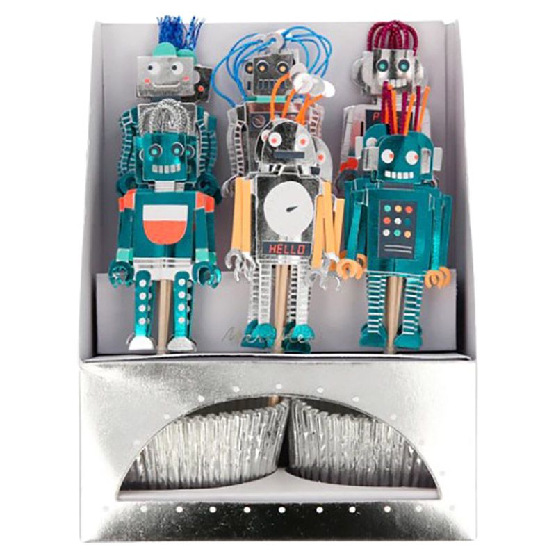 Meri Meri - Robot Cupcake Kit - 24Pcs