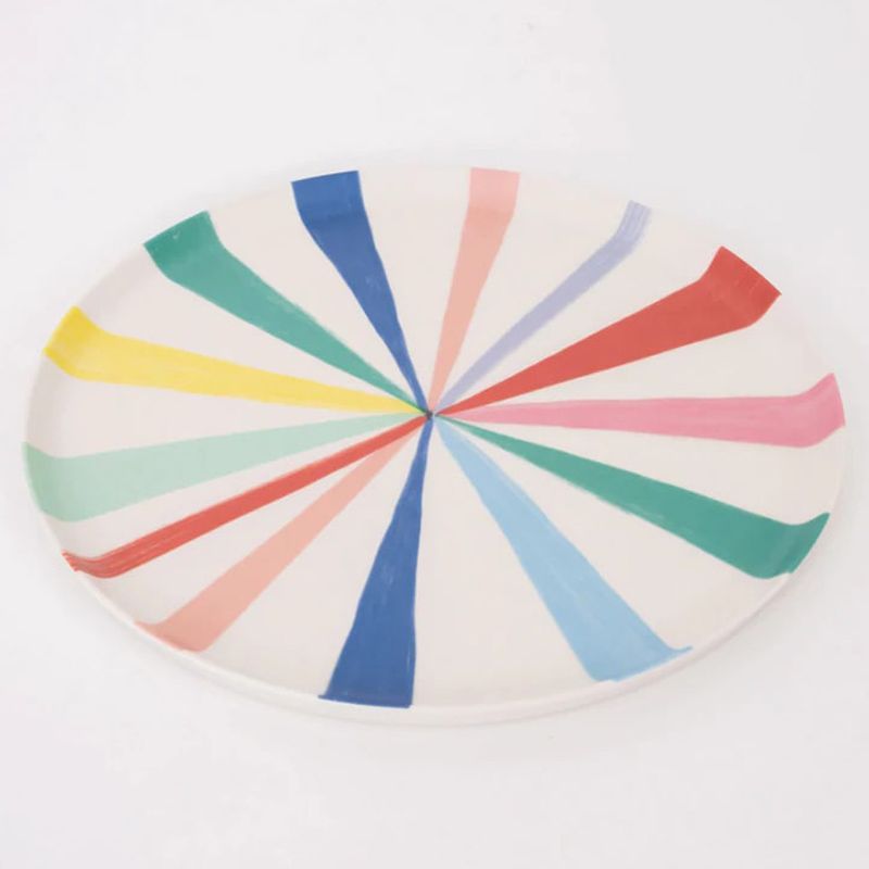 Meri Meri - Bright Stripe Small Bamboo Plate - Pack of 6