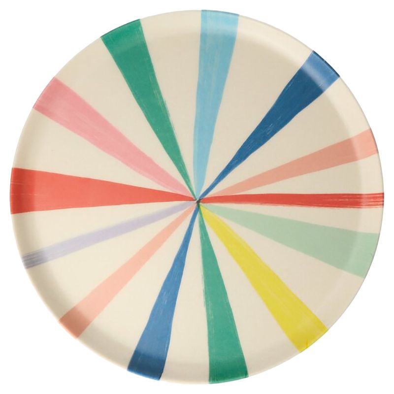 Meri Meri - Bright Stripe Large Bamboo Plate - Pack of 6