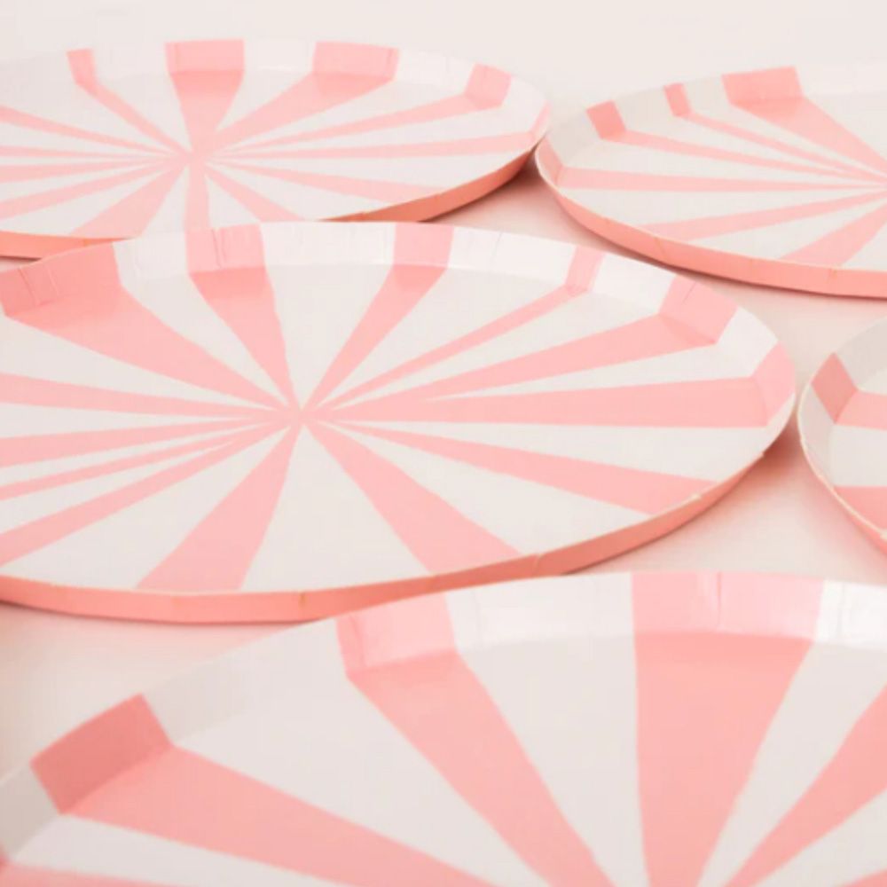 Meri Meri - Stripe Side Plates - Pack of 8 - Pink