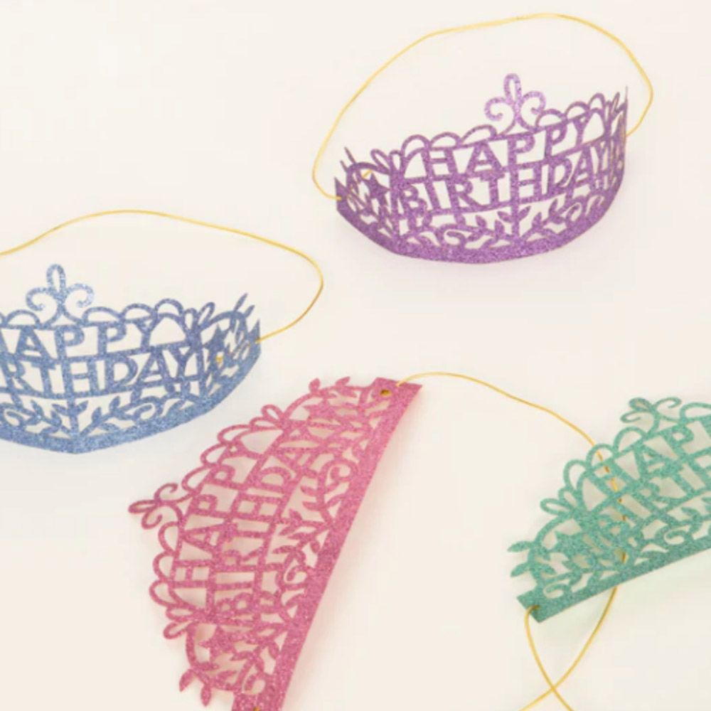 Meri Meri - Happy Birthday Tiara - Pack of 8