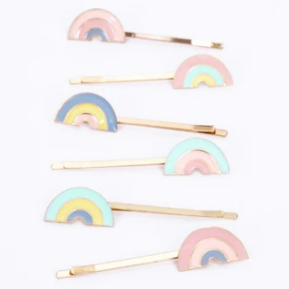 Meri Meri - Enamel Rainbow Hair Slides - Pack of 6