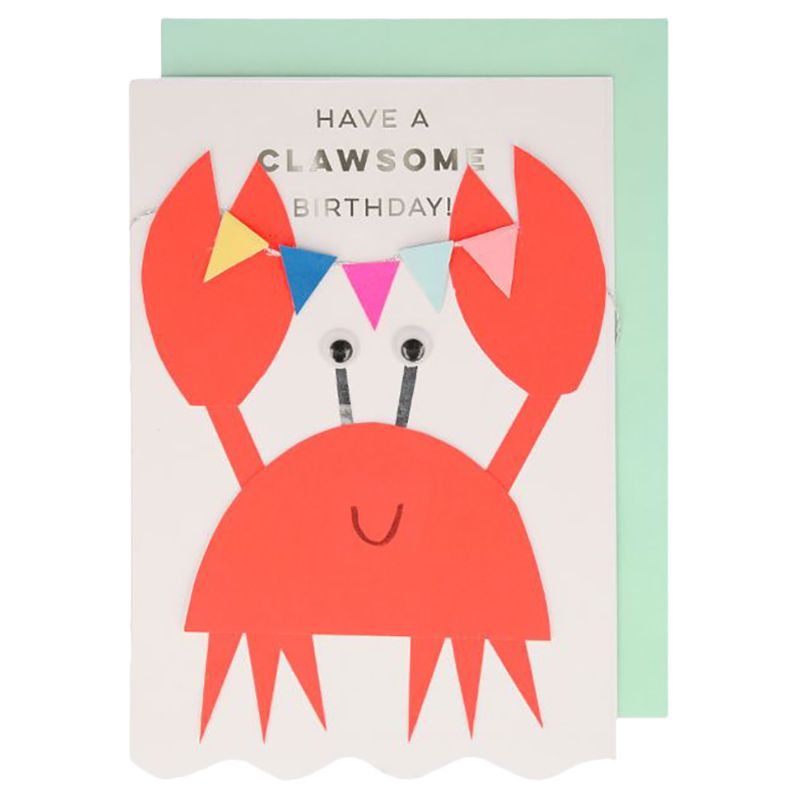 Meri Meri - Crab With Bunting Card