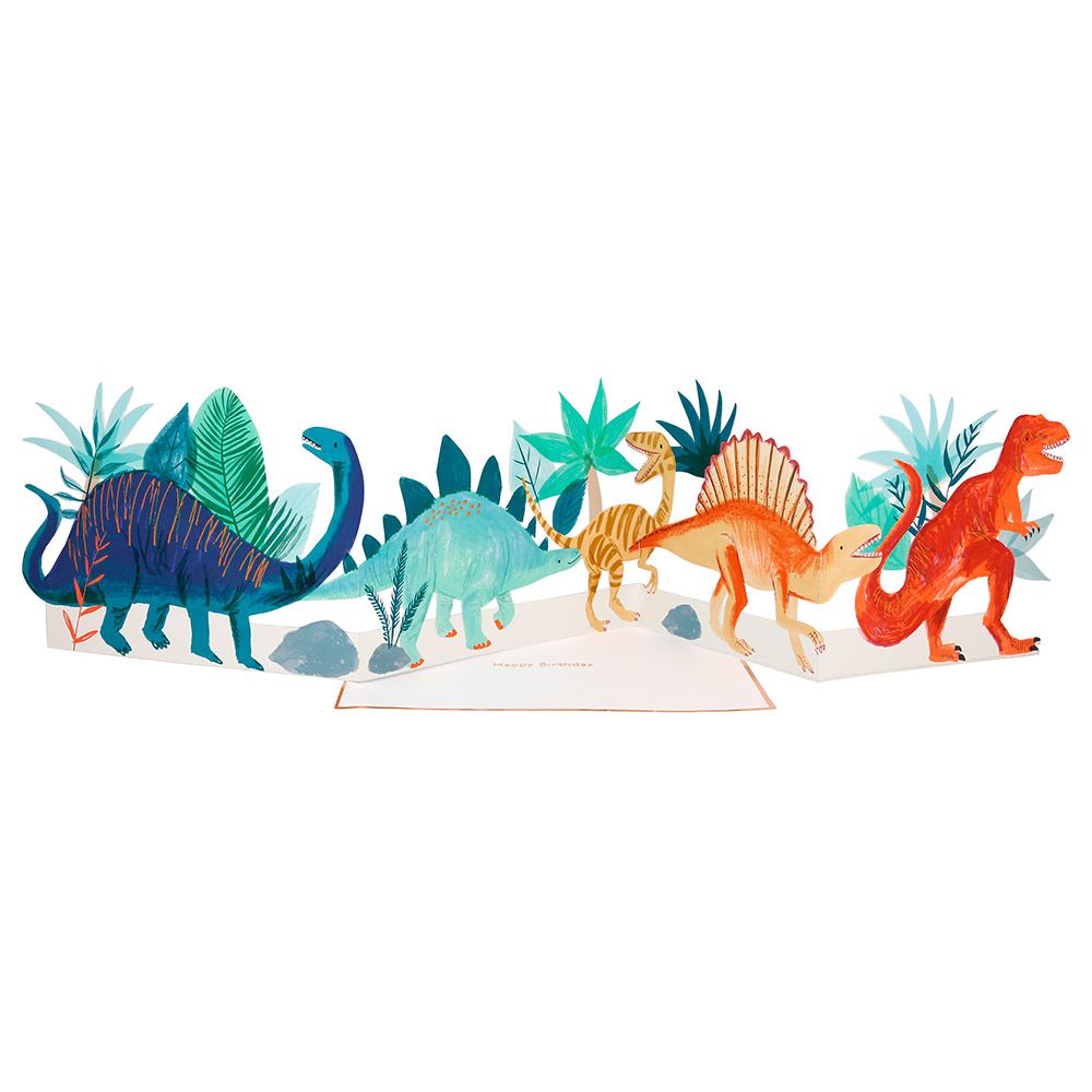 Meri Meri - Dinosaur Concertina Card - Blue