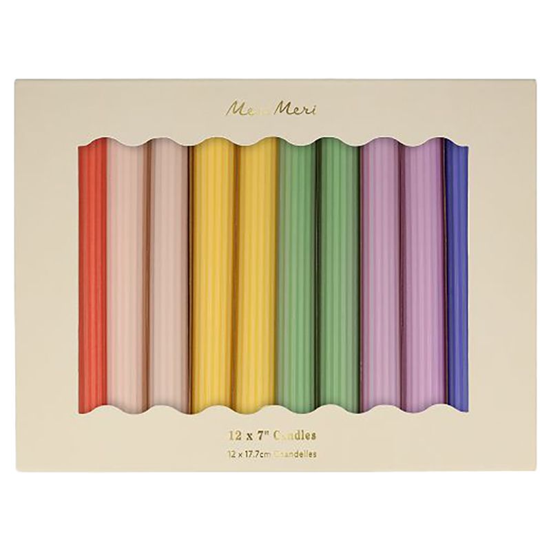 Meri Meri - Rainbow Taper Candles - 12pcs - 7-inch