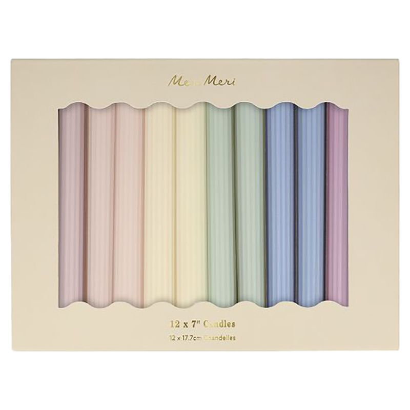 Meri Meri - Pastel Taper Candles - 12pcs - 7-inch