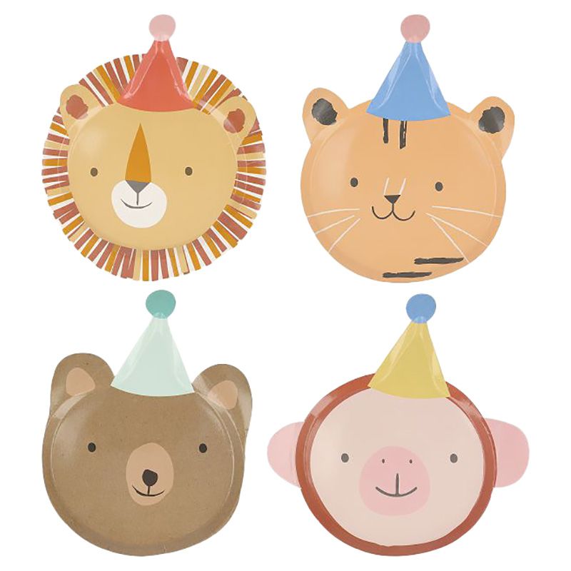 Meri Meri - Animal Parade Die Cut Plates - 8pcs