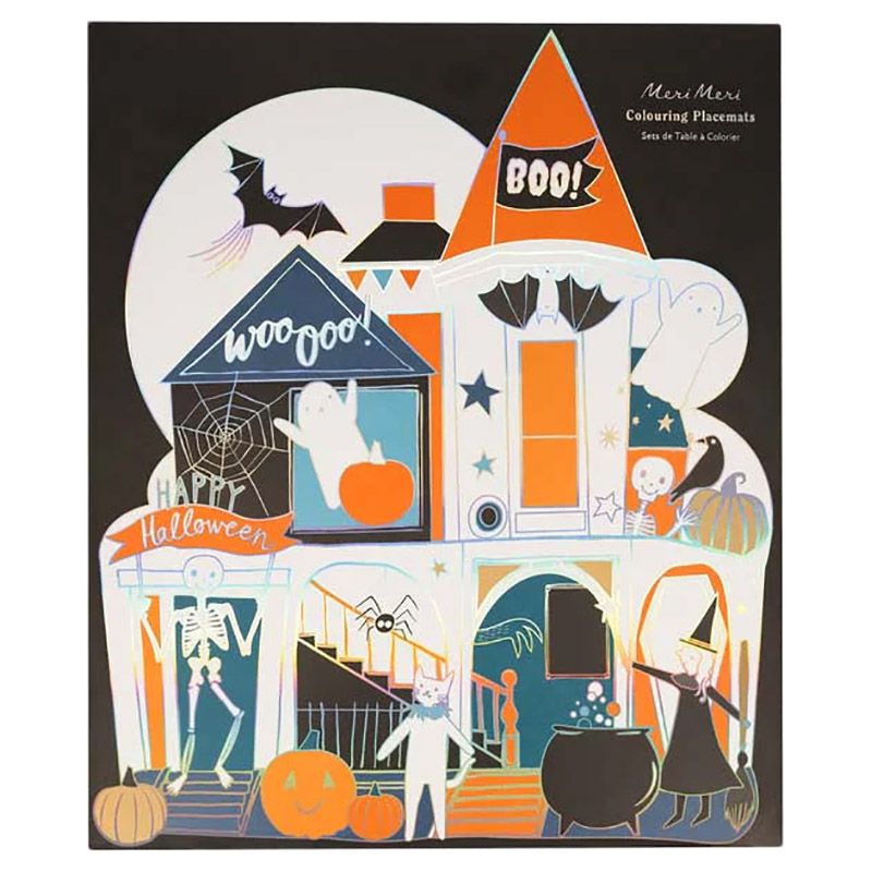 Meri Meri - Shaped Halloween Coloring Placemats - 8pcs