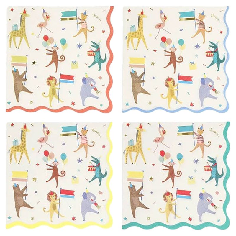 Meri Meri - Animal Parade Large Napkins - 16pcs