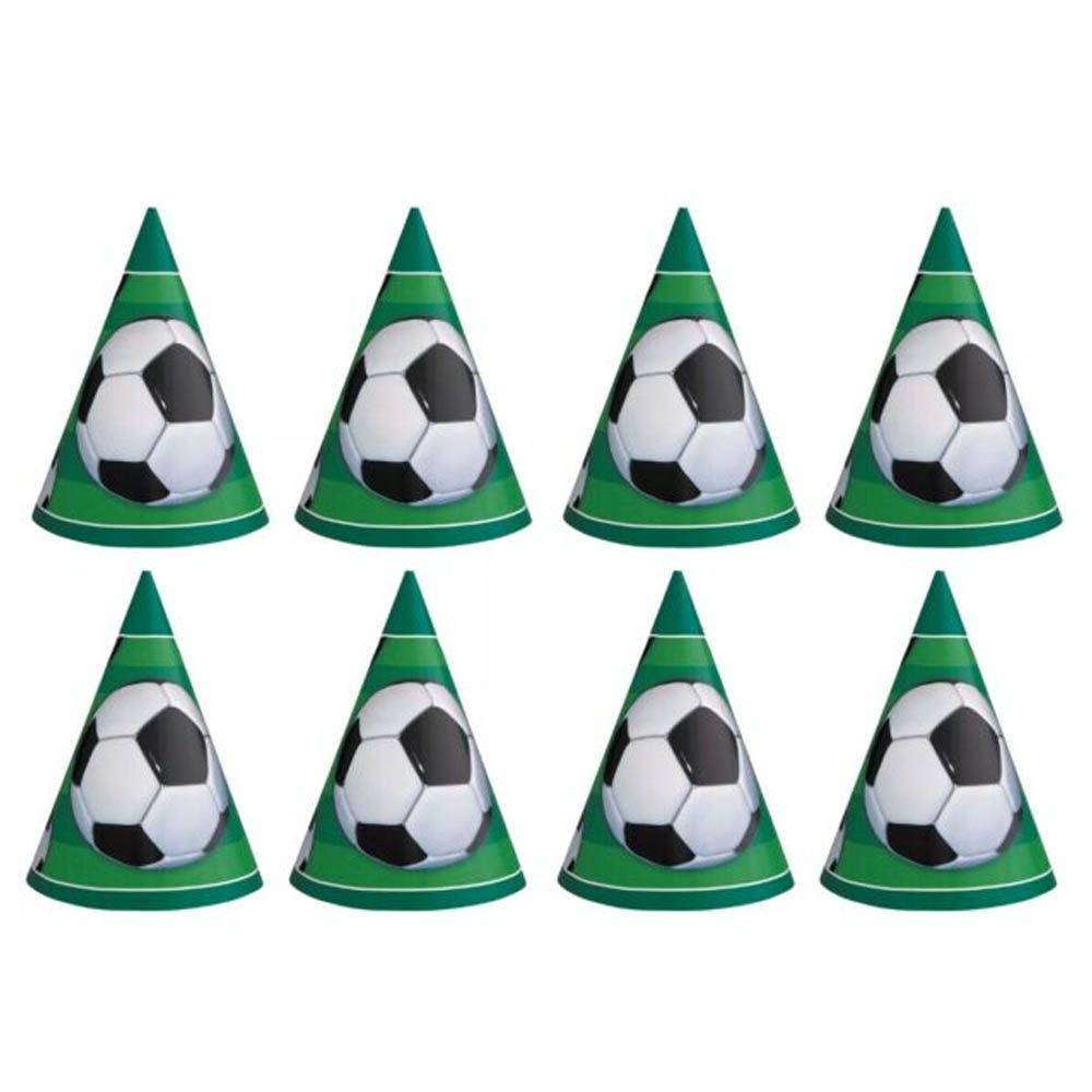 Unique - 3D Soccer Party Hats - 8 pcs