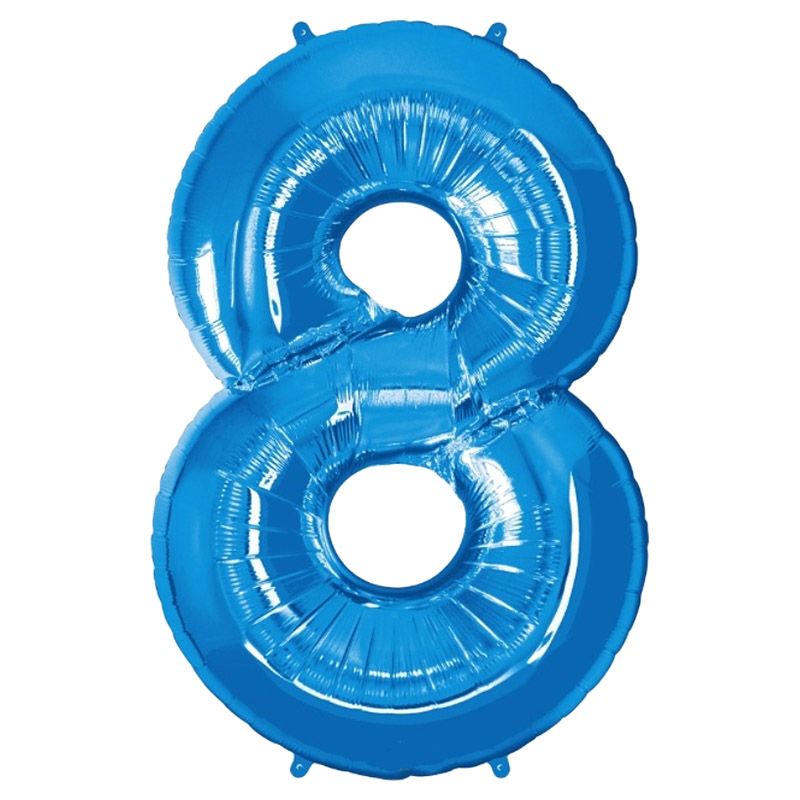 Qualatex - Number 8 Balloon - 34 Inch - Blue