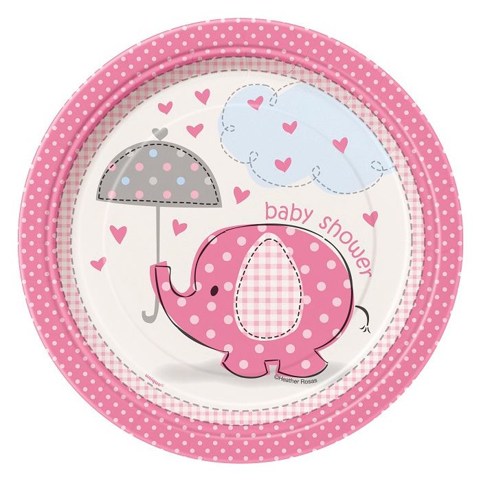 Unique - Umbrellaphants Plates 7" - Pink