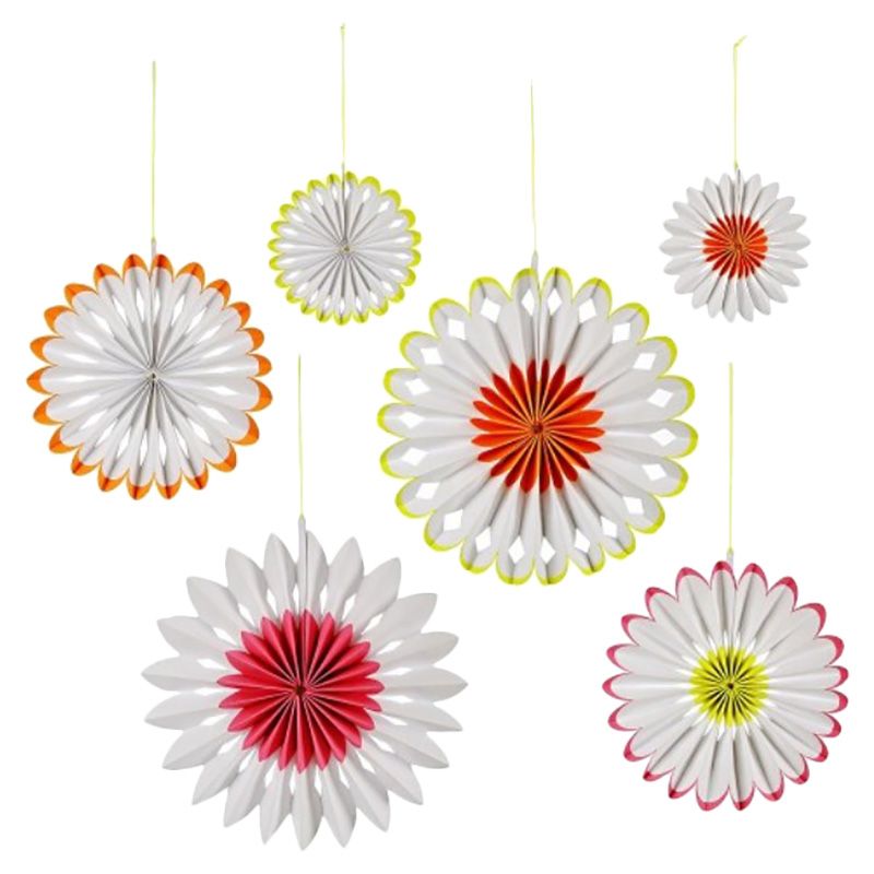 Meri Meri - Neon Pinwheel Decorations 6pcs