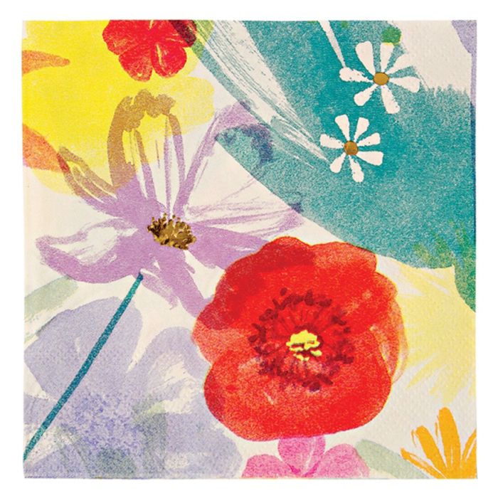 Meri Meri - TS Painted Flowers Small Napkin