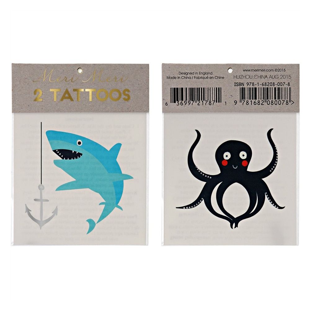 Meri Meri - Sea Creatures Tattoos 2pcs