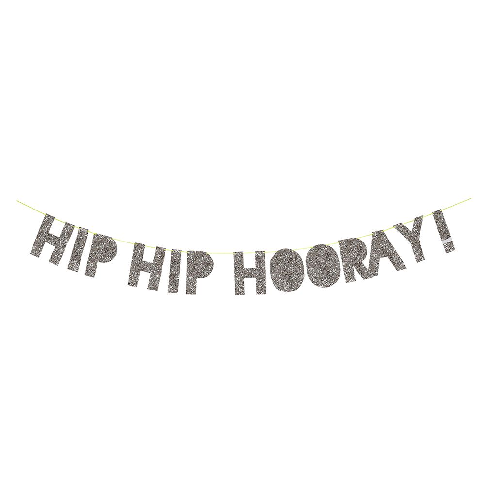 Meri Meri - Hip Hip Hooray Garland 14ft - Silver