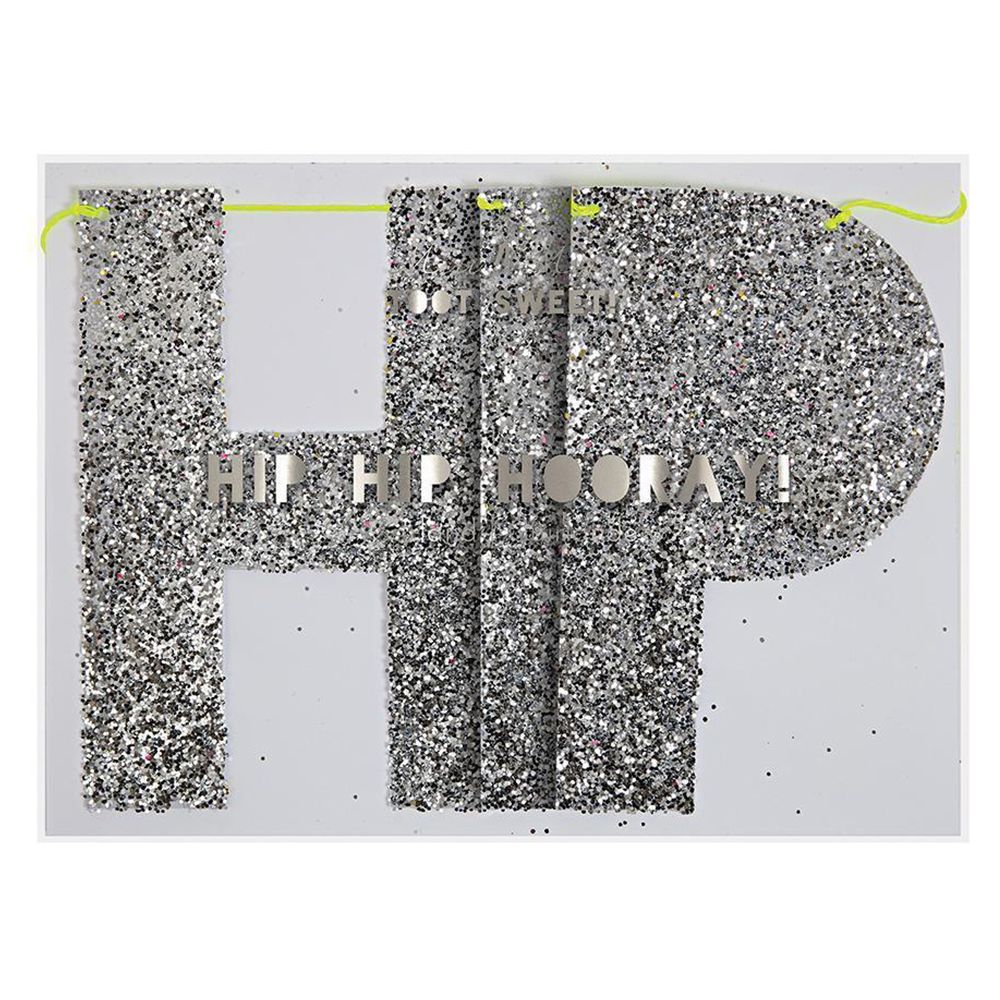 Meri Meri - Hip Hip Hooray Garland 14ft - Silver